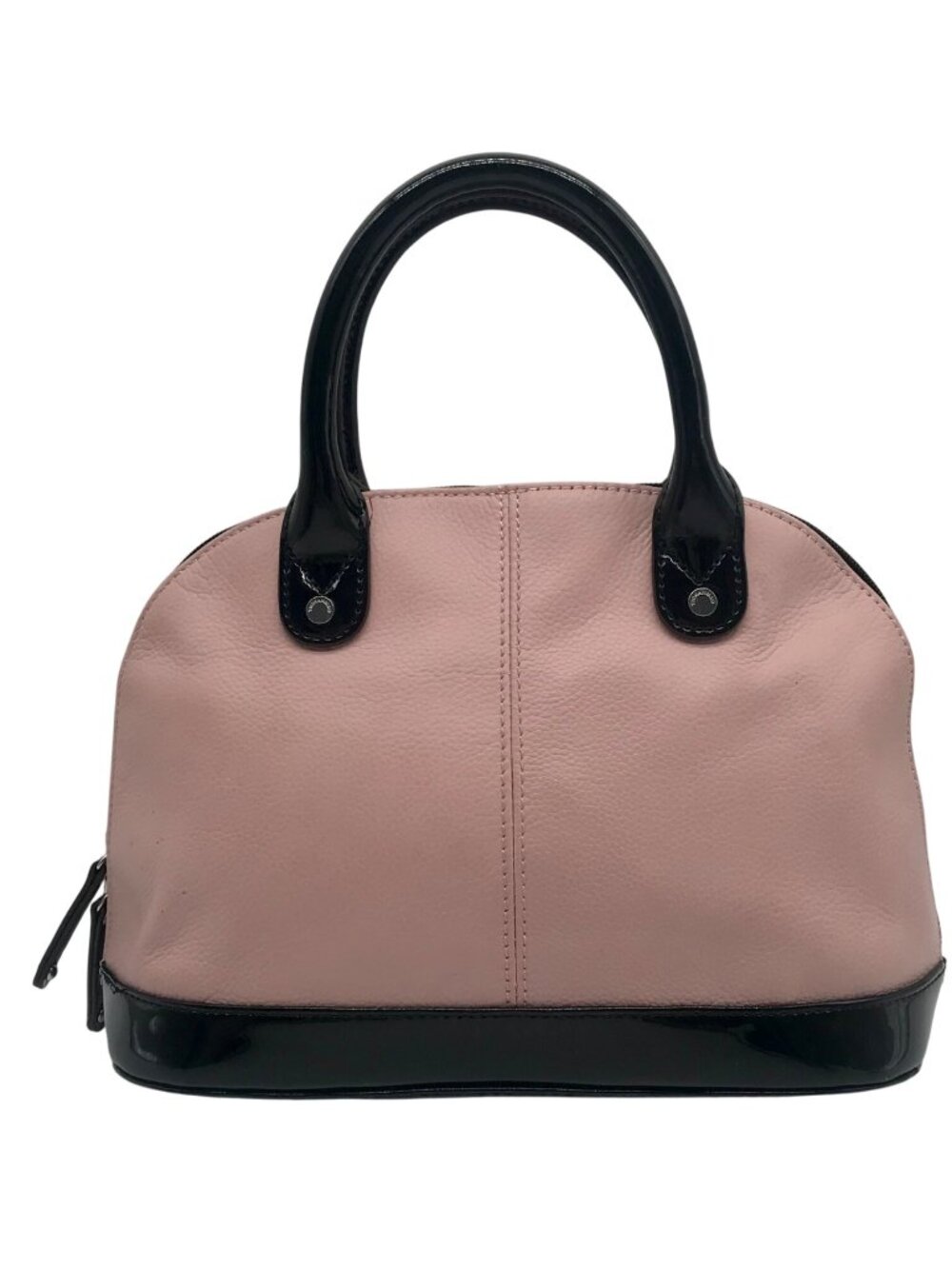 Tignanello Pink & Black Double Zipper Colorblock Satchel
